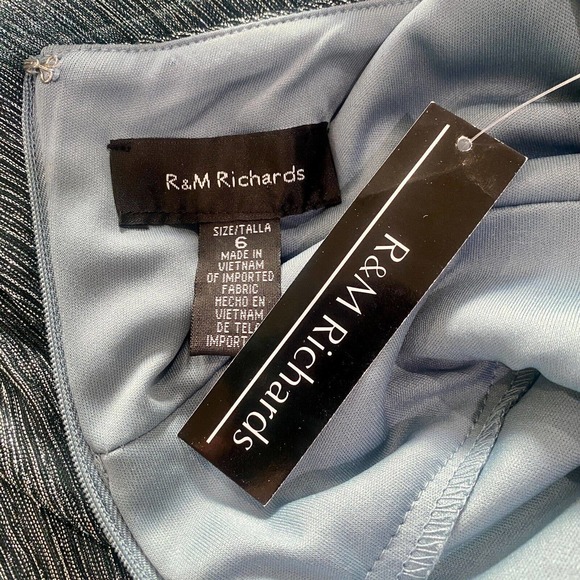 R&M RIchards Formal Dress Empire Waist Halter Gown sz 6 Style 9579 Blue Prom NWT - Picture 12 of 12